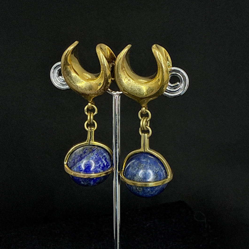 Brass x Lapis Lazuli Saddle Hangers