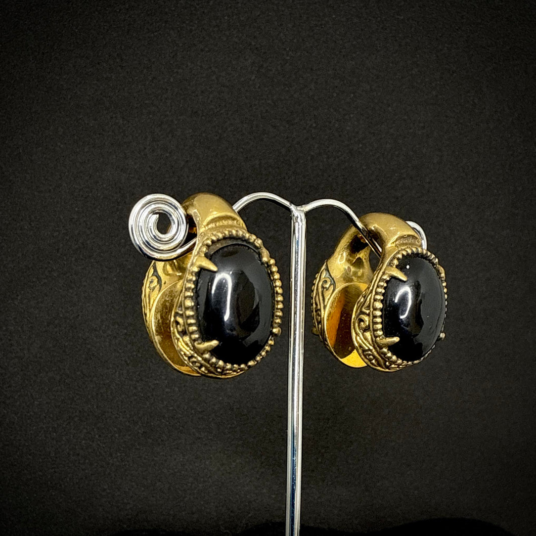 Inlaid Obsidian Brass Weights