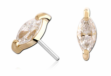 Load image into Gallery viewer, GoldyLuxe · Faceted Single Marquise
