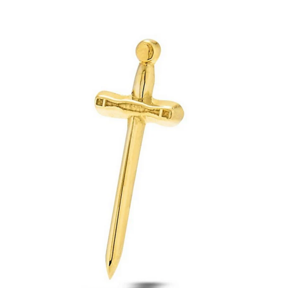 BODY GEMS 'Excalibur Sword' in 14kT yellow gold