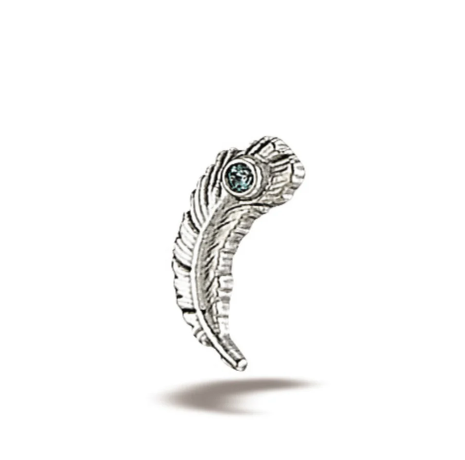 BODY GEMS 'Feather' in CZ, set in 14kT white gold
