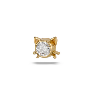 BODY GEMS 'Lil Kitty' with Diamond, set in 14kT yellow gold